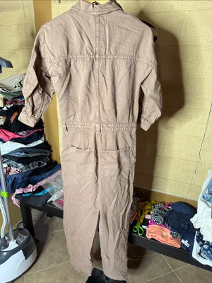 Free People We The Free Sammie Utility Denim Jumpsuit Coverall NWOT Brown Small thumbnail 9