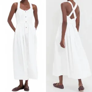 HUNTER BELL Cleo Fitter Maxi Dress in Bright White Size 10 thumbnail 2