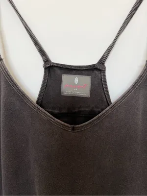 Free People Washed Black Spaghetti-Strap Jumpsuit thumbnail 4