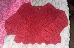 American Eagle Crochet Sweater V-Neck coverup thumbnail 1