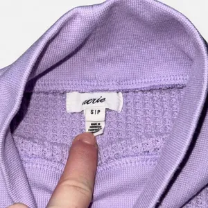 Aerie Lavender Purple Ribbed Knit Cropped Turtleneck Long Sleeve Shirt thumbnail 4