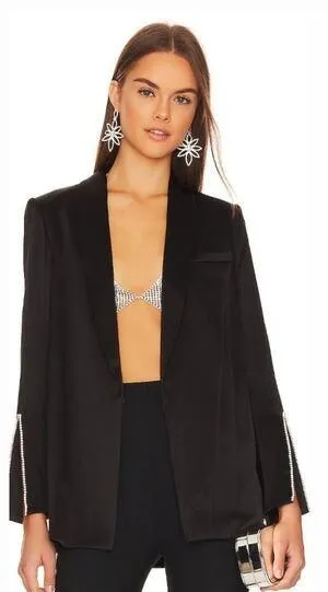 Alice + Olivia Jace Oversized Blazer in Black XS thumbnail 1