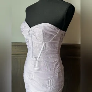 Hello Molly Strapless Textured light lavender bodycon Dress NWT 6 thumbnail 7