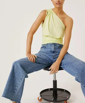 Anthropologie Neon One Shoulder Crop Top thumbnail 1