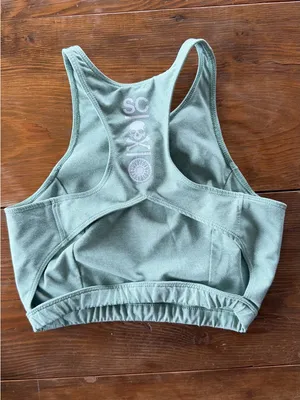 soulcycle Light Mint Green Racerback Bra and Leggings Workout Set thumbnail 4