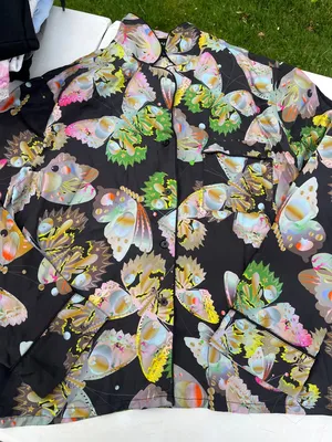 Cynthia Rowley Black Floral Butterfly Print Two-Piece Set thumbnail 3