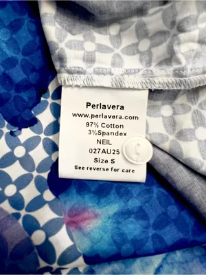 NWT Revolve x Perlavera Neil Button Down Shirt Dress in Watercolor Blue Floral thumbnail 6