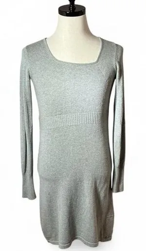 Prana Gorpcore Knit Sweater Dress Womens Small Gray Organic Cotton Wool thumbnail 1