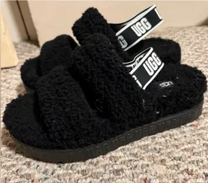 UGG Oh Fluffita Slide Slingback Black- Size 10 thumbnail 1