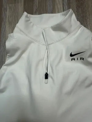 Nike Air Swoosh 1/2 Zip White Sports Bra, Size 2XL thumbnail 7