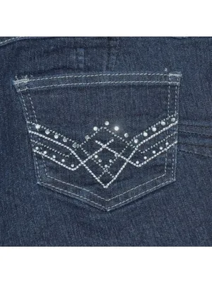 BE-GIRL Stretch Jeans Size 9/10 Dark Wash Boot Cut Embellished Pockets Butt Lift thumbnail 6
