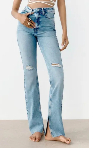 Zara High Rise Flair Jeans thumbnail 1