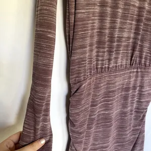 Athleta heathered purple maternity dress‎ women's size medium long sleeves thumbnail 5
