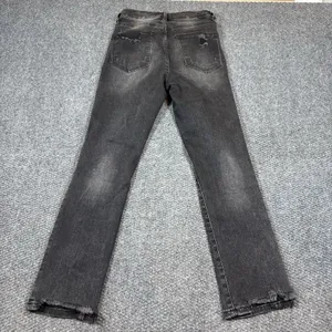 Risen Jeans Womens 1/25 Black Charcoal Skinny High‎ Rise Distressed thumbnail 3