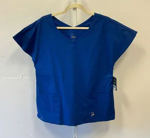 NWT Jaanuu Runway 2‎ Remedy Royal Blue V-Neck Scrub Top J96001 Women's Small thumbnail 1