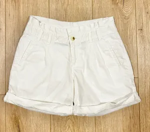 Sonoma Life Style Pleated Modern Shorts 6 White Linen Cotton Cuffed Casual thumbnail 1