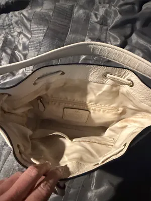 Coach Navy and Off White Drawstring Shoulder Bag thumbnail 2