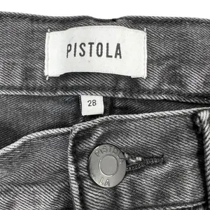 PISTOLA Alexa High Rise Flare‎ Jeans 28" Black Split Hem Goth Grunge Minimalist thumbnail 6