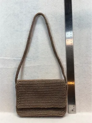 The Sak Brown Crochet Shoulder Bag Flap Purse Magnetic Snap Made Indonesia thumbnail 6
