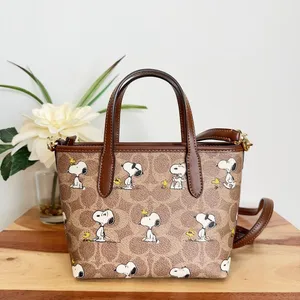 NWT Coach X Peanuts City‎ Mini Tote Bag In Signature Canvas with snoopy print thumbnail 3