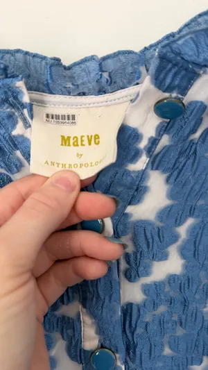 Blue Anthropologie Dress Floral thumbnail 2