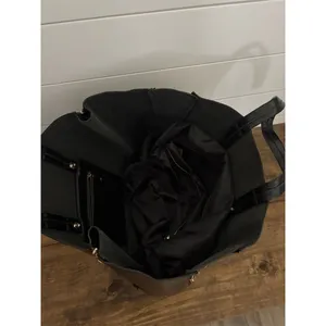 ZaraWomen Black Leather Shoulder Bag or‎ Tote with Gold Hardware thumbnail 7