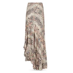 Womens Size 6 ALLSAINTS Raya Arietta Animal Print Ruffled Midi Maxi Skirt thumbnail 2