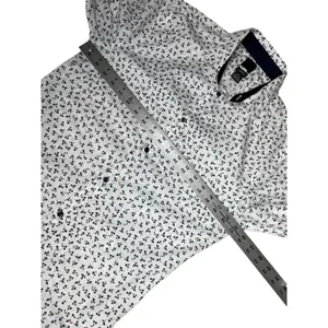 H&M Womens Slim Fit Blouse Size S Button Up White w/ Blue‎ Floral thumbnail 8