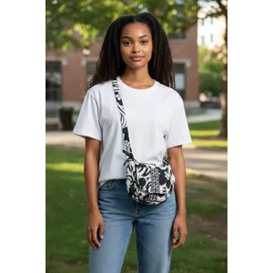 Vera Bradley Night and Day Quilted Crossbody Bag‎ Black White Small Messenger thumbnail 14