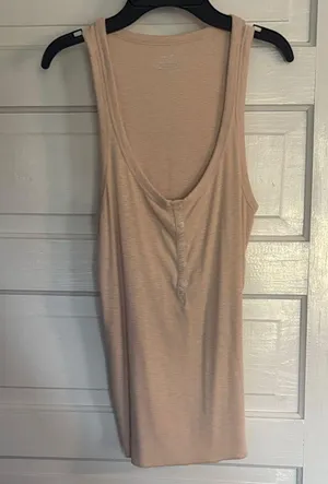 Aerie Light Tan Buttoned Tank Top thumbnail 1