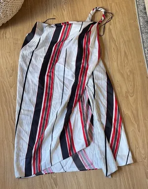 Zara Striped Skirt - Red, Black, White thumbnail 1