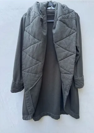 Young Fabulous & Broke Sandrine Quilted Cocoon Cardigan Coat M/L Olive Green thumbnail 1