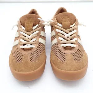 Verdict Women's Tan Mesh Suede Soccer Style Sneakers Size 6 Gum Sole thumbnail 4