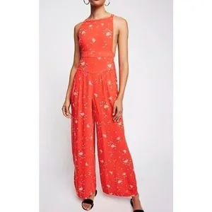 Free People Sweet in the Streets Floral Overalls Jumpsuit thumbnail 4