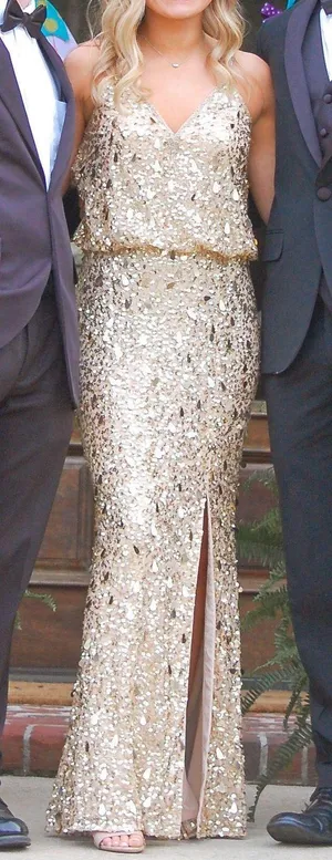 Sherri Hill Prom Dress Gold thumbnail 1