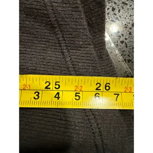 Lululemon Dark Gray‎ Ribbed Short Sleeve Fitted Top Athleisure Casual thumbnail 6