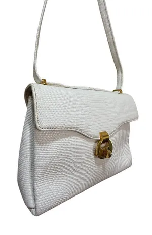 Chic de Paris Structured Textured Gold Toned Hardware Vintage Shoulder Bag thumbnail 1