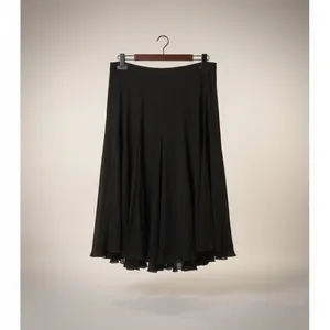 Alberto Makali Black Silk Flowy Midi Skirt Size 4 thumbnail 4