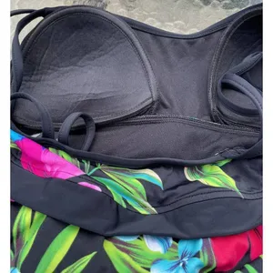 Mainstream Tropical Floral Print One Piece Skirted Swim Suit Swim Dress Size 16 thumbnail 9