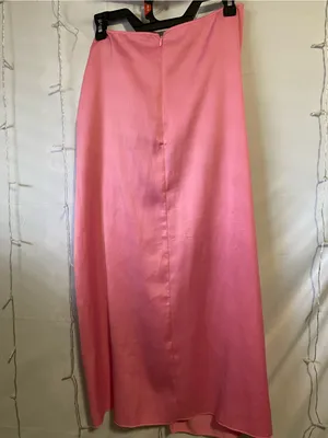 Wayf Pink Satin Twist-Front Maxi Skirt thumbnail 3