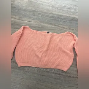 Pretty Little Thing PEACH KNITTED OFF SHOULDER SWEATER S/M thumbnail 2