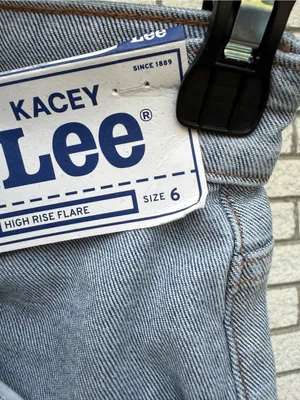 Lee Two-Tone High-Rise Flare Jeans — Light Blue & Dark Blue thumbnail 10