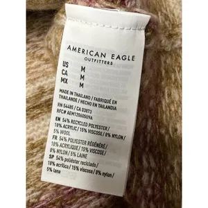 American Eagle AE Whoa So Soft Sz M Fair Isle Sweater Pink Cropped Boho Cozy New thumbnail 7
