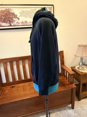 Old Navy Women’s Black Fleece Pullover Hoodie S Cotton Blend Drawstring thumbnail 2