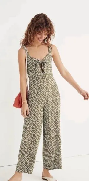 Plumeria Green Floral Cutout Romper thumbnail 1