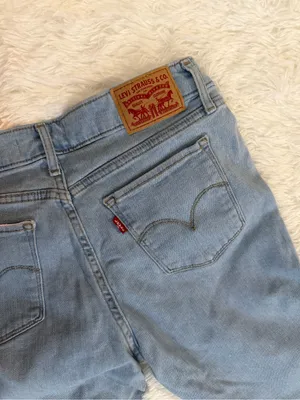 Levi’s 711 Skinny Jeans Light Wash Raw Hem Stretch Denim Pants Size 28 W28 thumbnail 2