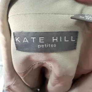Kate Hill Petites Tan Zip Front Blazer Size 2P EUC thumbnail 6