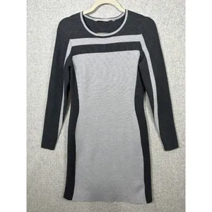 Athleta Womens Small Heathered Gray Black Sweater Dress Casual Long‎ Sleeve thumbnail 11