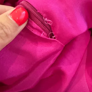 JENNI KAYNE Silk Strapless Maxi Dress in Fuchsia Pink and Red NWT Medium‎ thumbnail 7