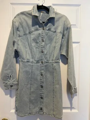 Free People Denim mini dress thumbnail 1